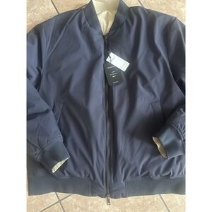 NWT Bugatchi XXL 2XL Reversible Puff Jacket Navy Cream $375
